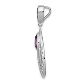 Sterling Silver Polished with Amethyst Pendant